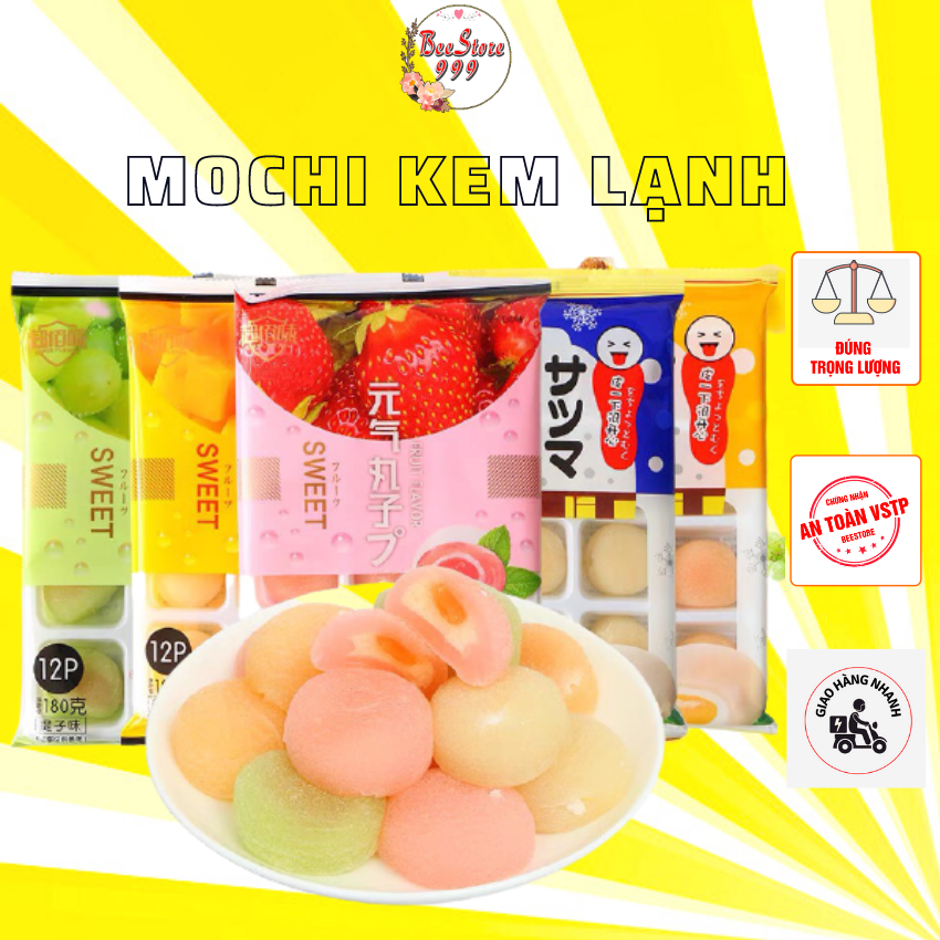 Bánh MOCHI KEM LẠNH FREESHIP Mochi nhật mỗi gói 12 chiếc bánh thơm ngon