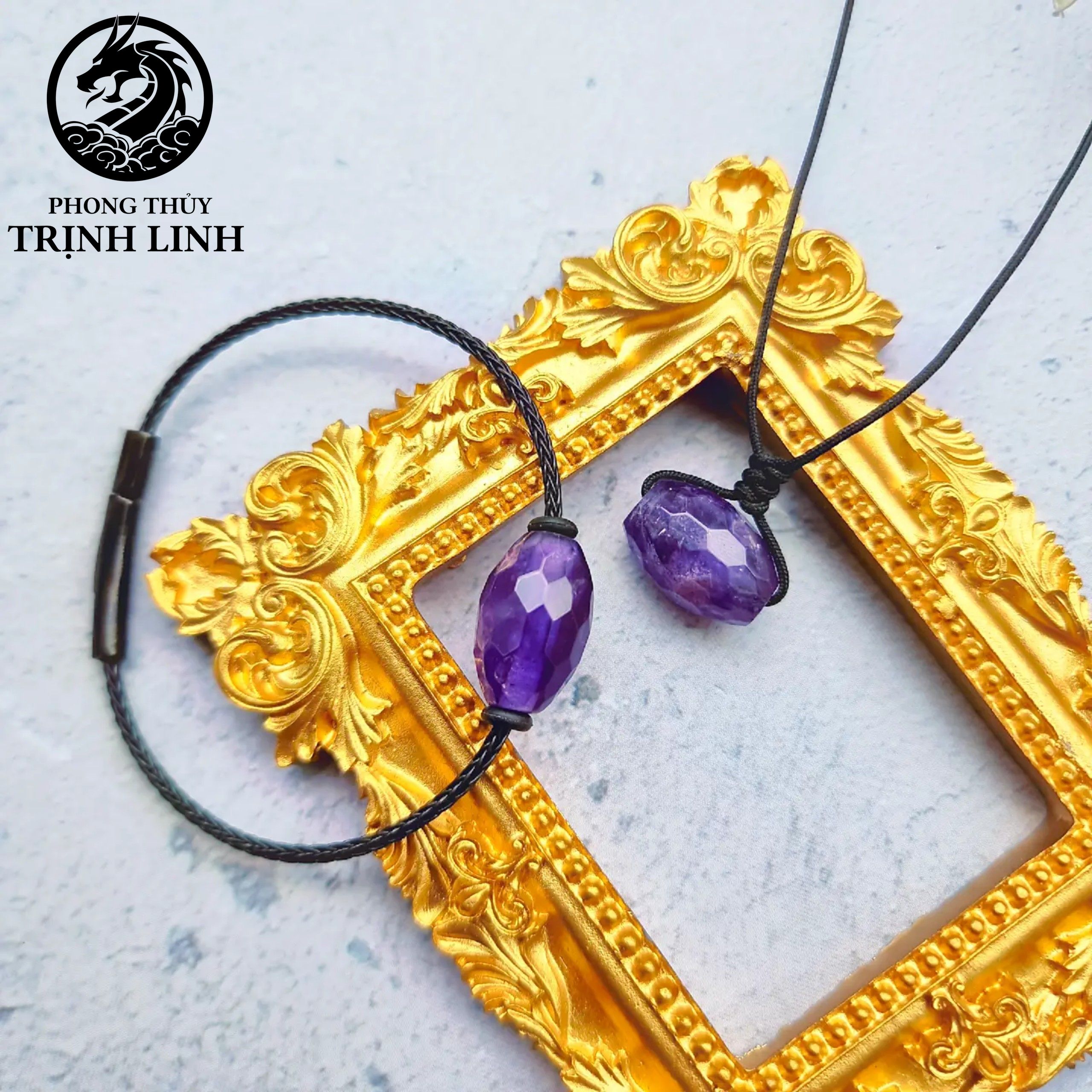 VÒNG TAY LU THỐNG THẠCH ANH TÍM GIÁC