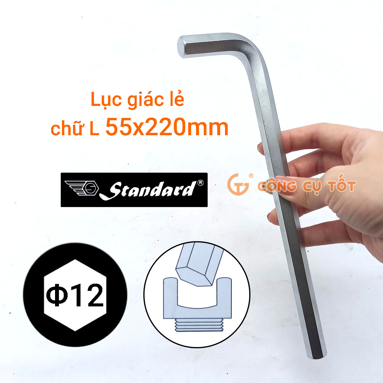 Lục giác lẻ standard chữ l 12 - 19 mm