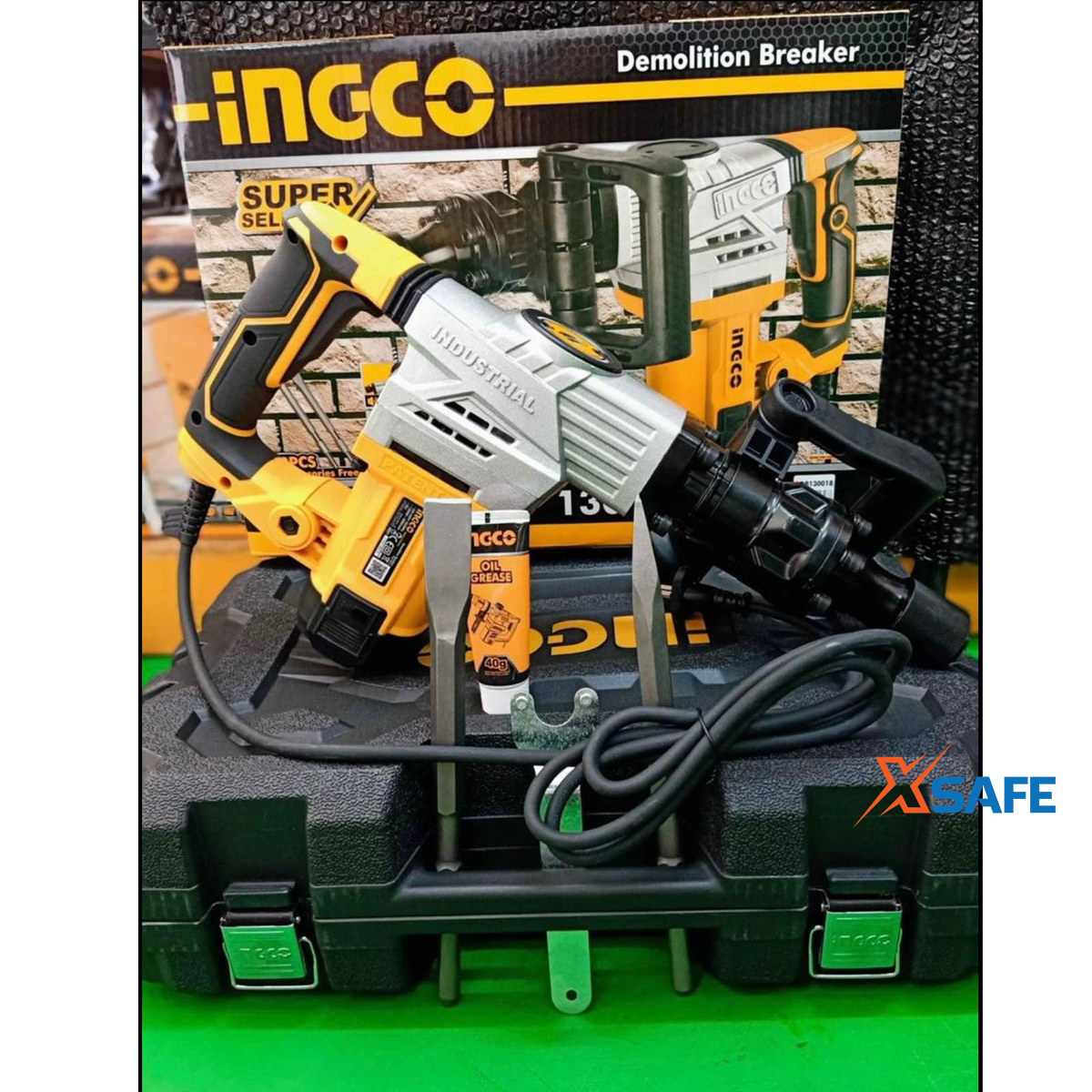 Ingco pdb130018 1300W concrete chisel 20J impact resistant system with 1 sharp chisel and chisel-Original