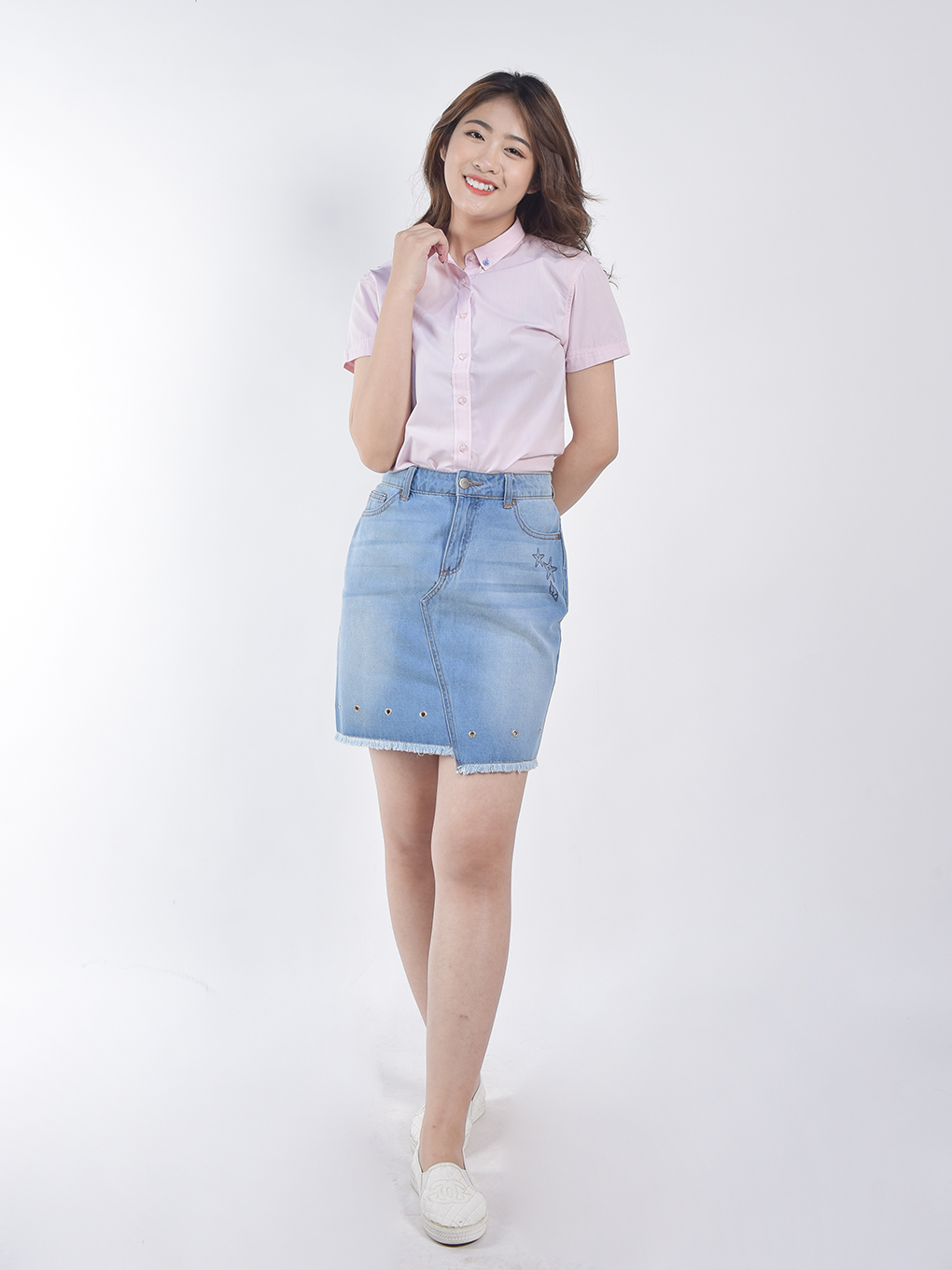 Chân váy Jeans nữ Ojeans - 5VSJ40433FW