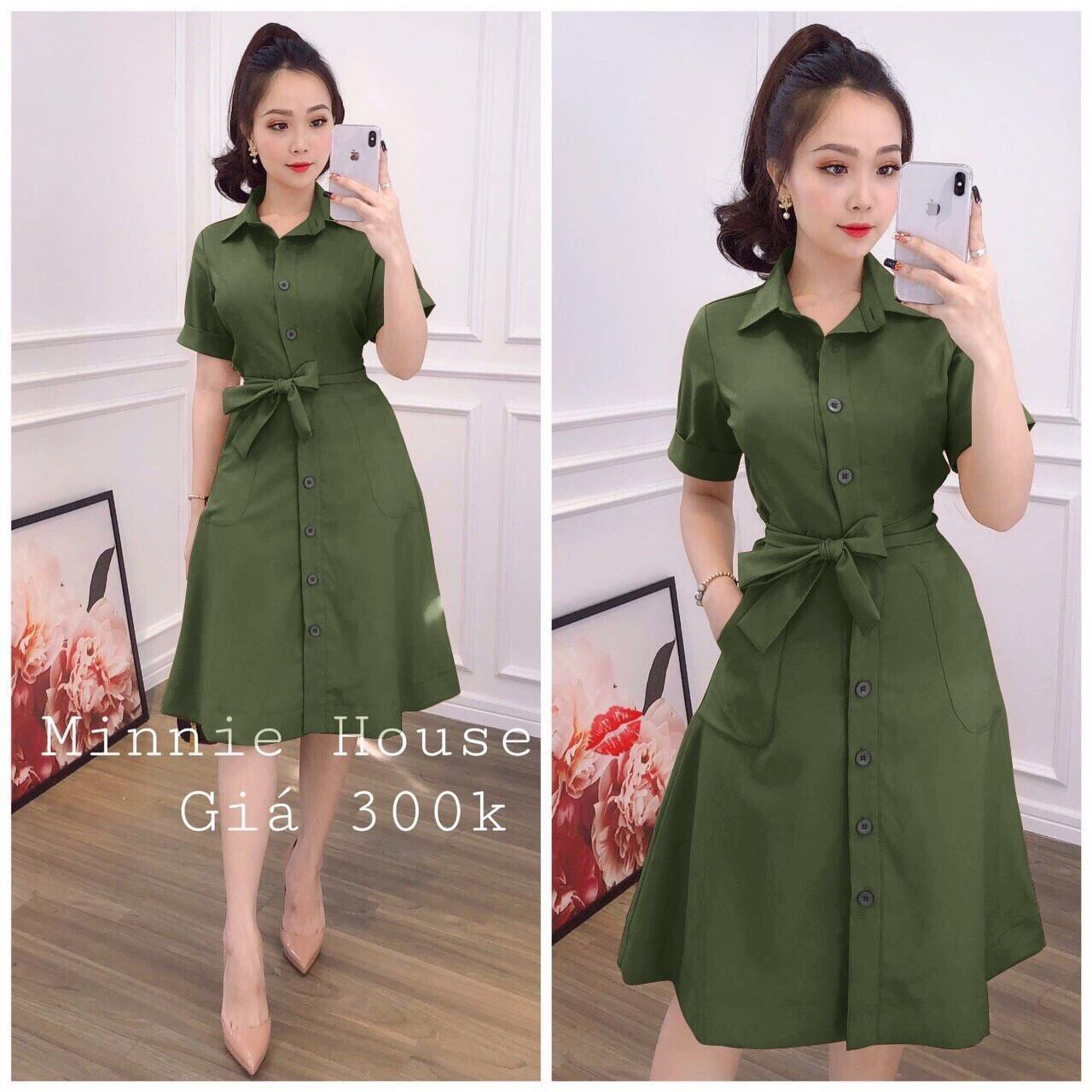 Đầm Sơ Mi Lụa Tuyết Cột Eo Thời Trang Nữ (HL)UZU