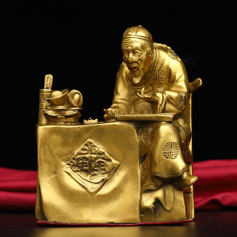 Tượng ông quản gia bằng đồng thau phong thủy Hồng Thắng