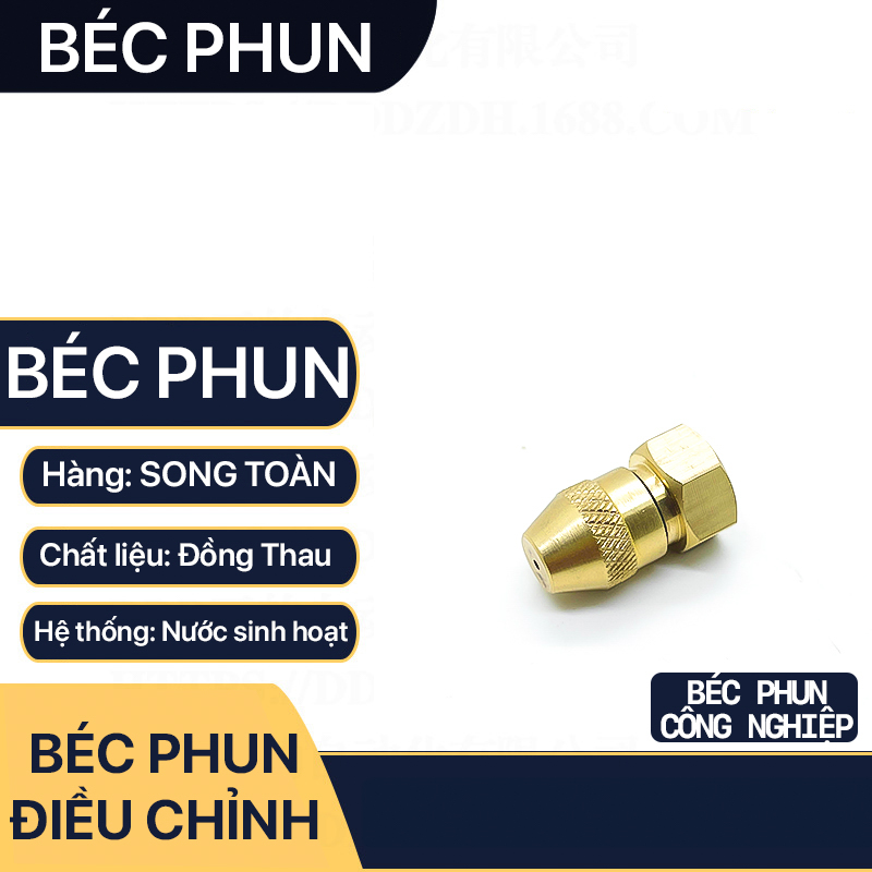 Béc Phun Khử Trùng, Đầu Phun Điều Chỉnh Đồng Thau Ren Trong 13, Ren Ngoài 21