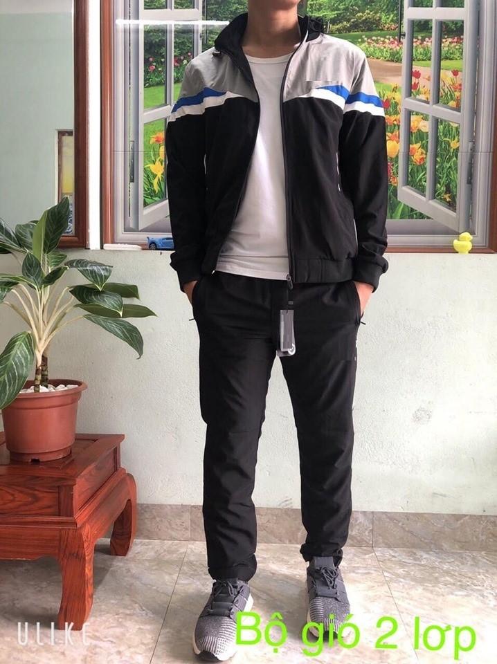 Bộ thể thao nam chất gió 2 lớp cao cấp