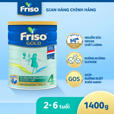 [Mẫu mới] Sữa Bột Friso Gold 4 lon thiếc 1.4kg - cho trẻ từ 2-6 tuổi
