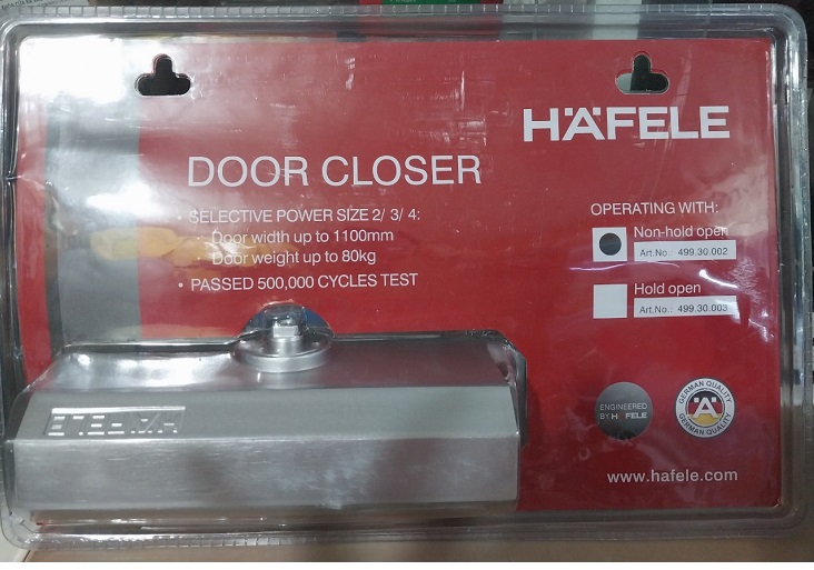 Tay co thủy lực hafele có dừng 90 độ 499.30.003; không dừng 499.30.002