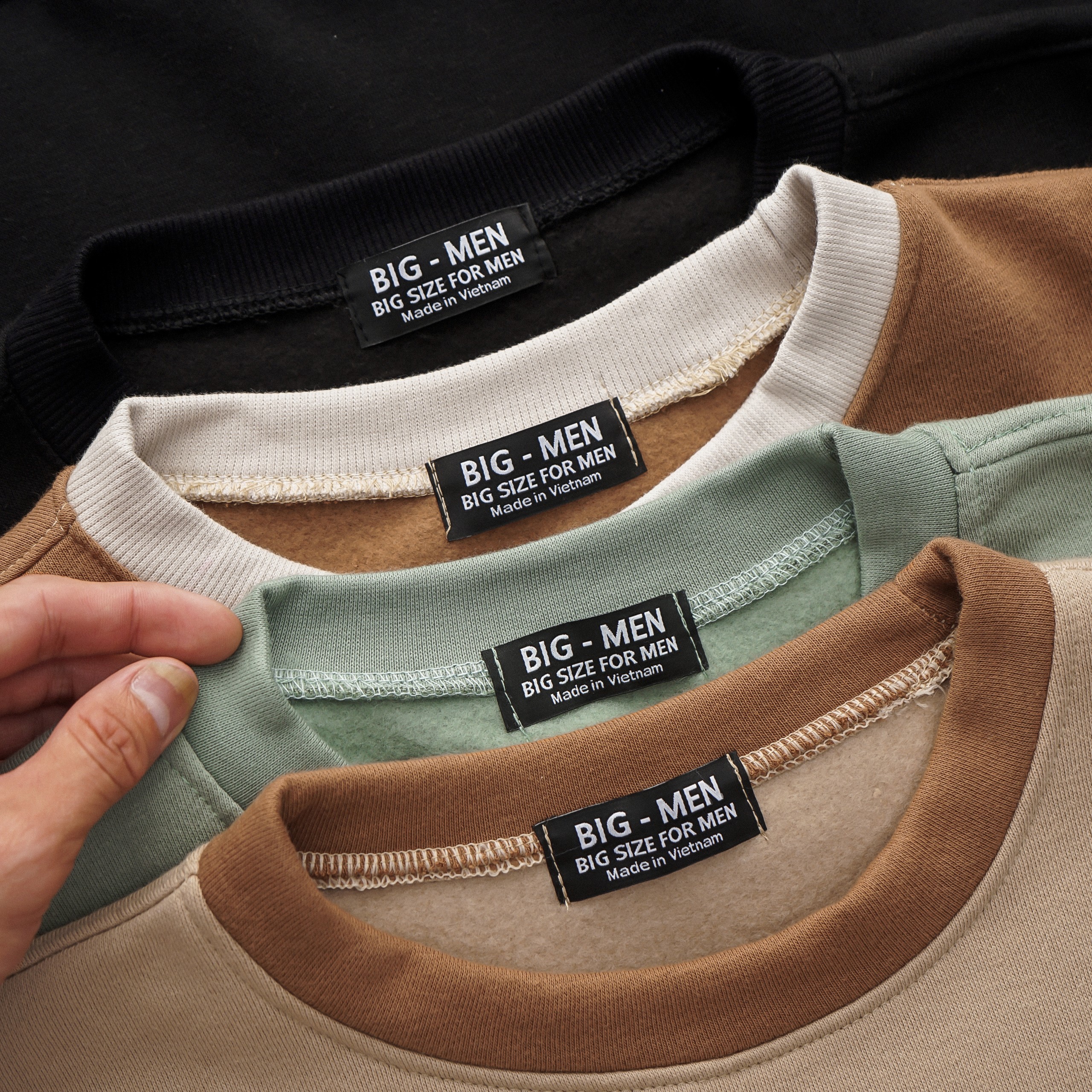 [ Bigsize< 130 kg] Áo sweater nam- trơn bigsize 85- 130 kg