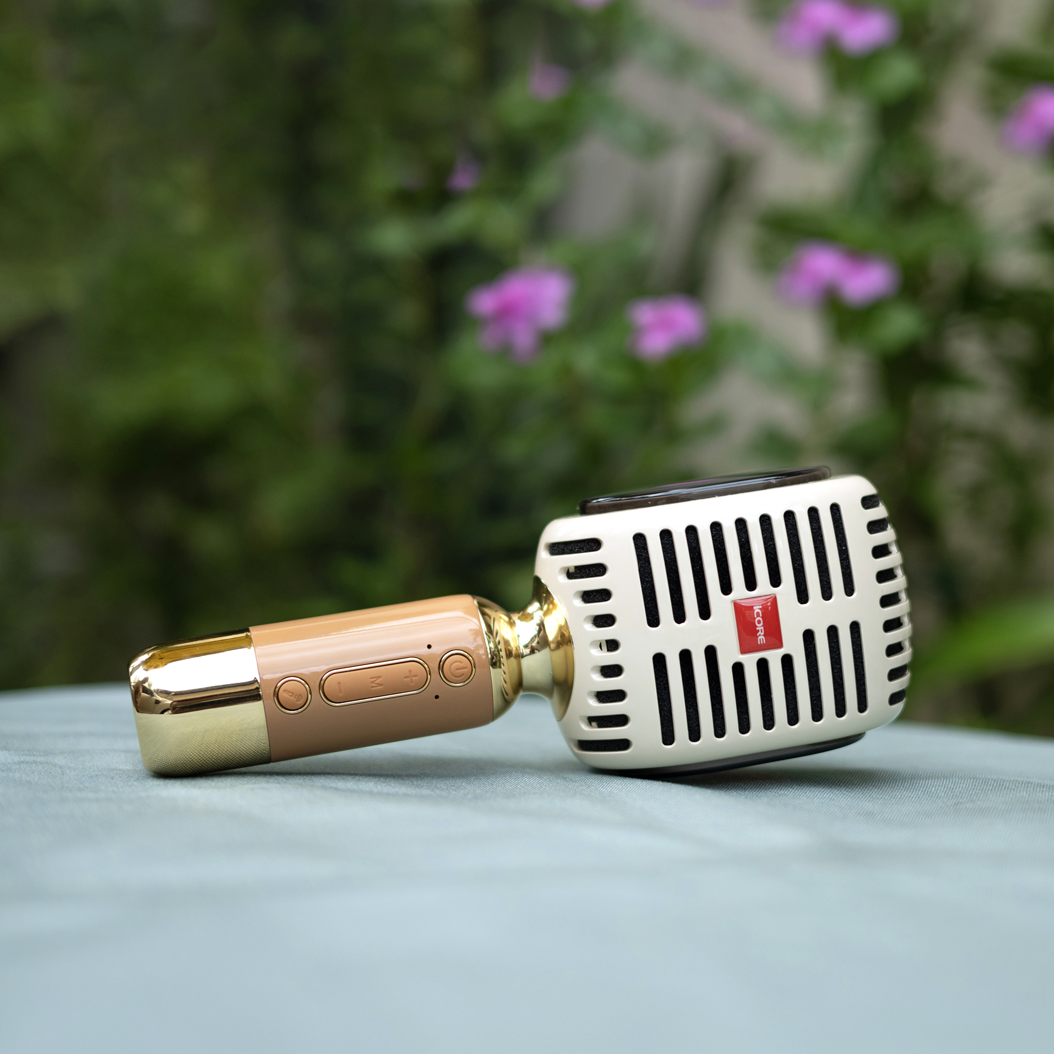 Micro Karaoke kèm loa Bluetooth iCore YM99 - Hàng Chĩnh Hãng