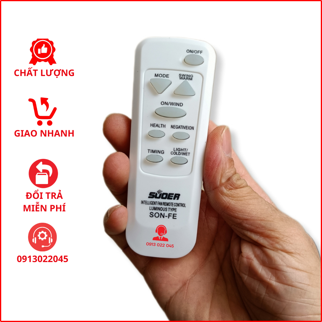 Điều khiển đa năng cho nhiều loại quạt như Vinawind, Senko, Chinghai, TCL, Dolphin...