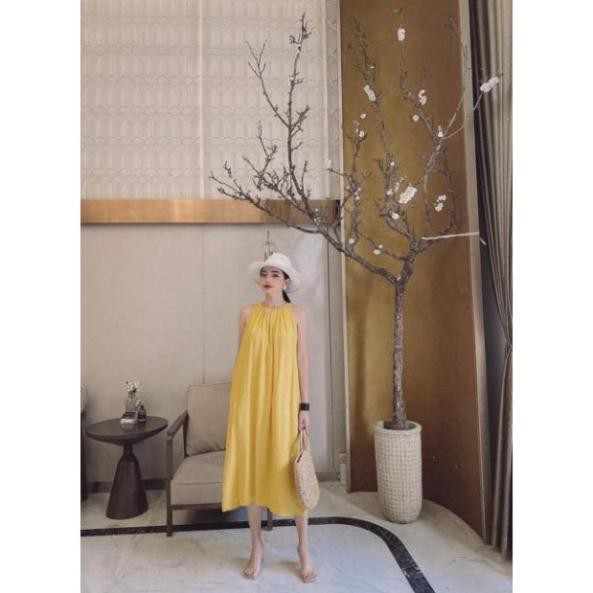 Váy đũi yếm Đầm Suông- Maxy đũi chất đũi lụa hàng đổ shop