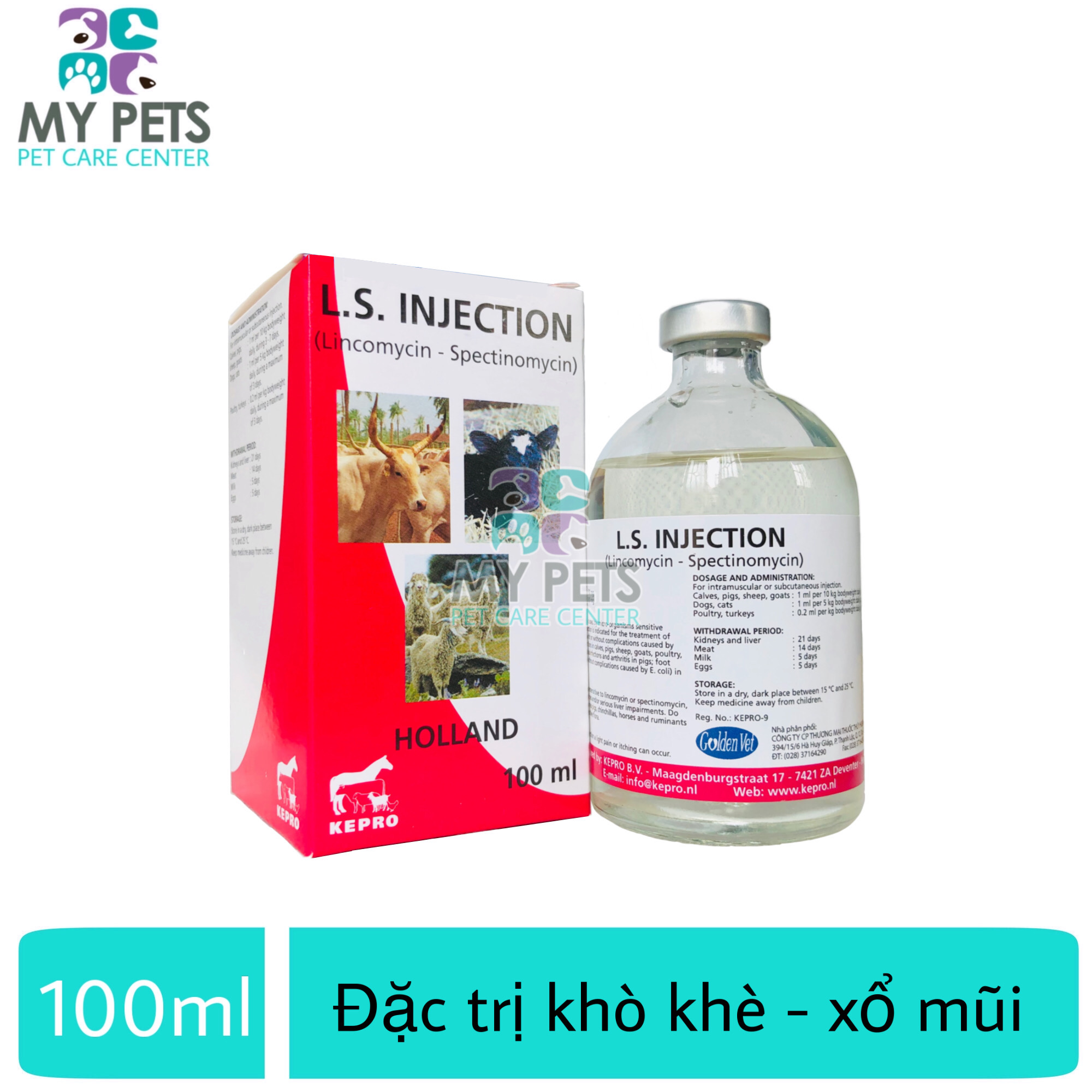 LINCO-SPECTIN (Hà lan) khò khè sưng mắt phù đầu viêm khớp viêm ruột tiêu chảy - Linspec lọ 100ml