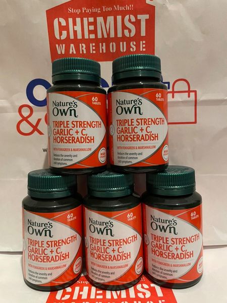 Nature Own Triple Strength Garlic C Horseradish 60 Tablets
