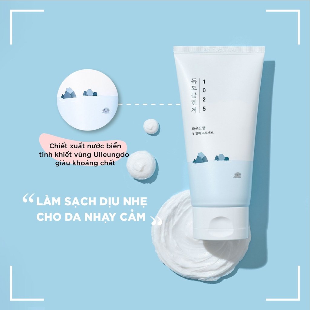 Sữa rửa mặt tạo bọt dịu nhẹ, cấp ẩm Round Lab Dokdo Cleanser 150ml