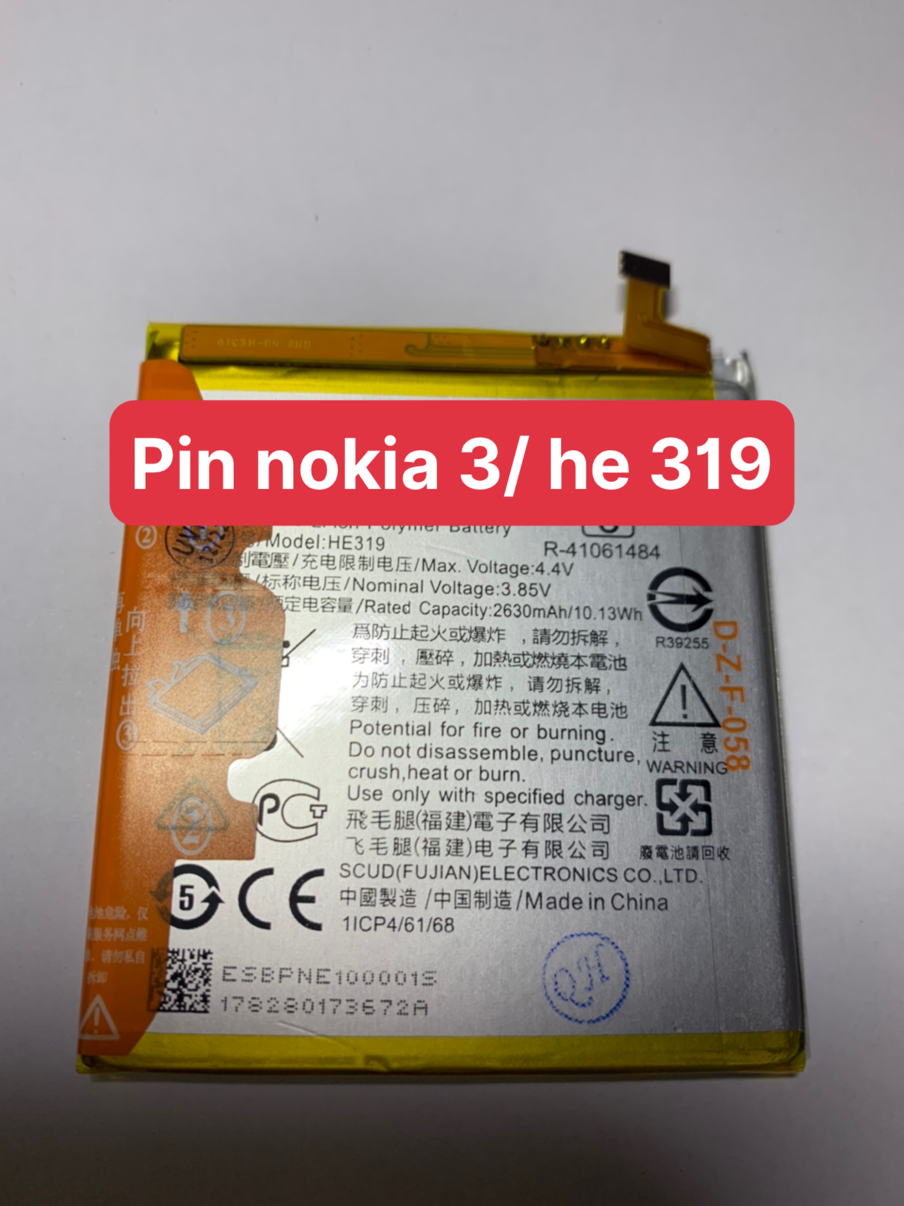 pin zin mới điện thoại nokia 3/ HE 319 ( PIN LOẠI 1)