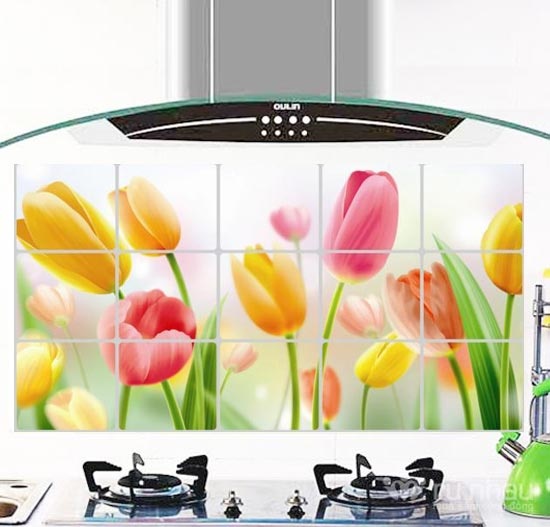 Miếng dán tường cách nhiệt nhà bếp nhiều hình (Giao ngẫu nhiên)