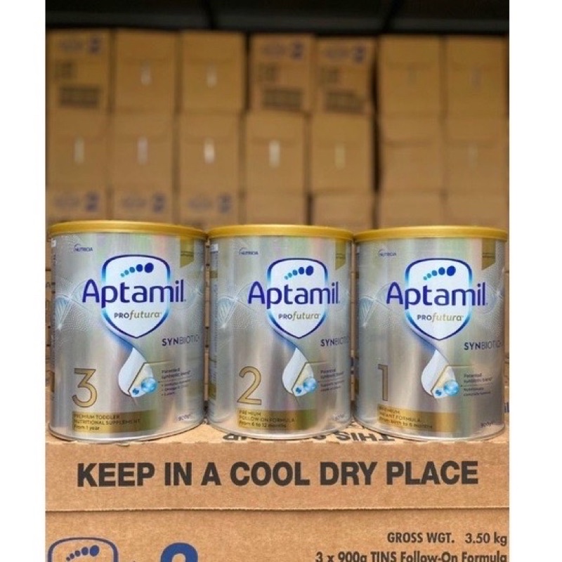 Sữa bột Aptamil úc 1 2 3 900g (Date 2026)