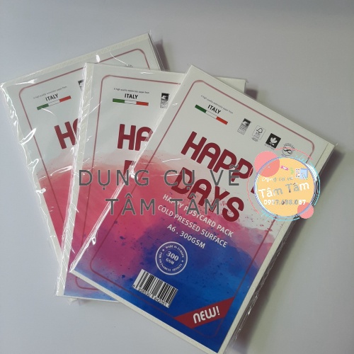 -Giấy Happy day A6, giấy canson 300gsm a6 Happy -