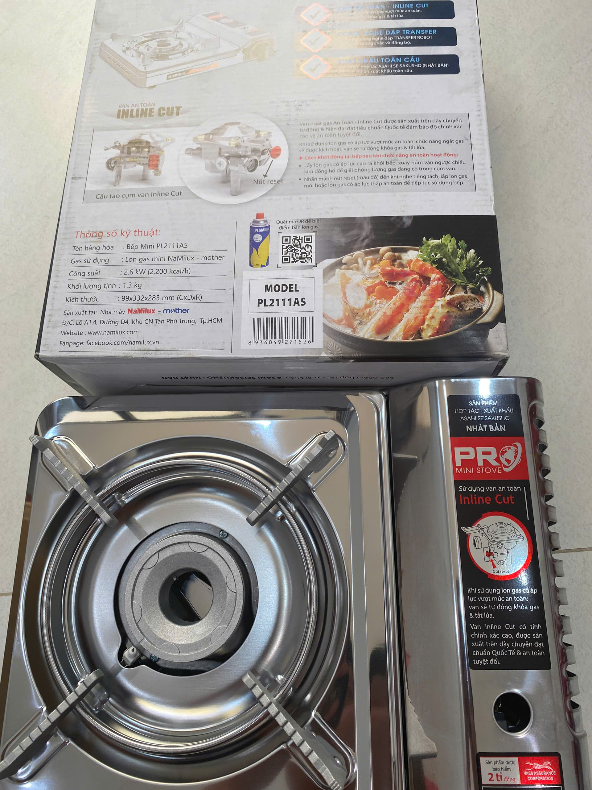 [HCM]Bếp gas Mini NamiLux(iNox) Cao Cấp