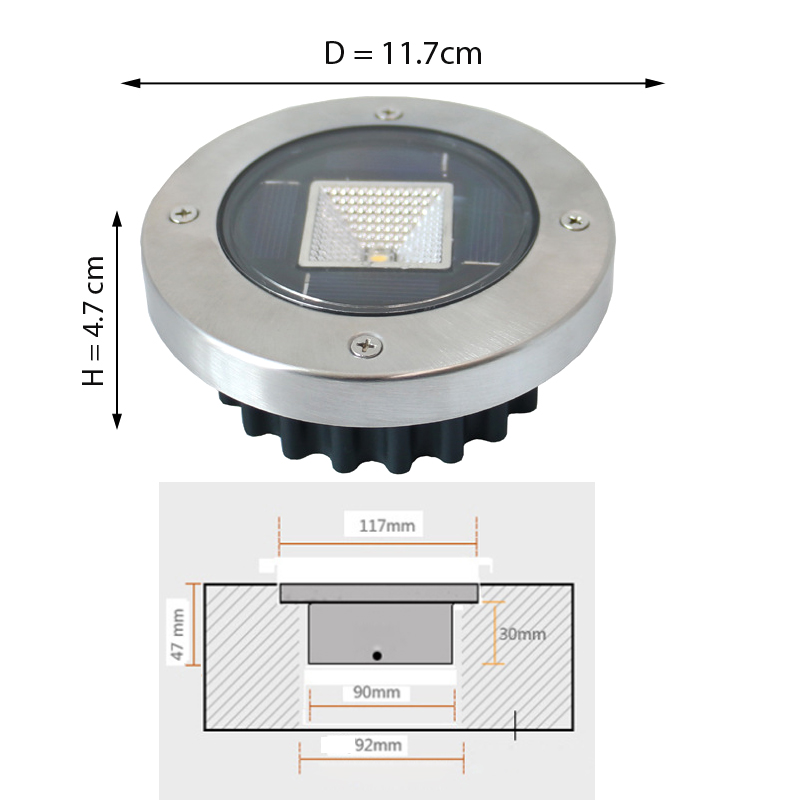 Đèn Led pha năng lượng mặt trời 1W loại âm đất