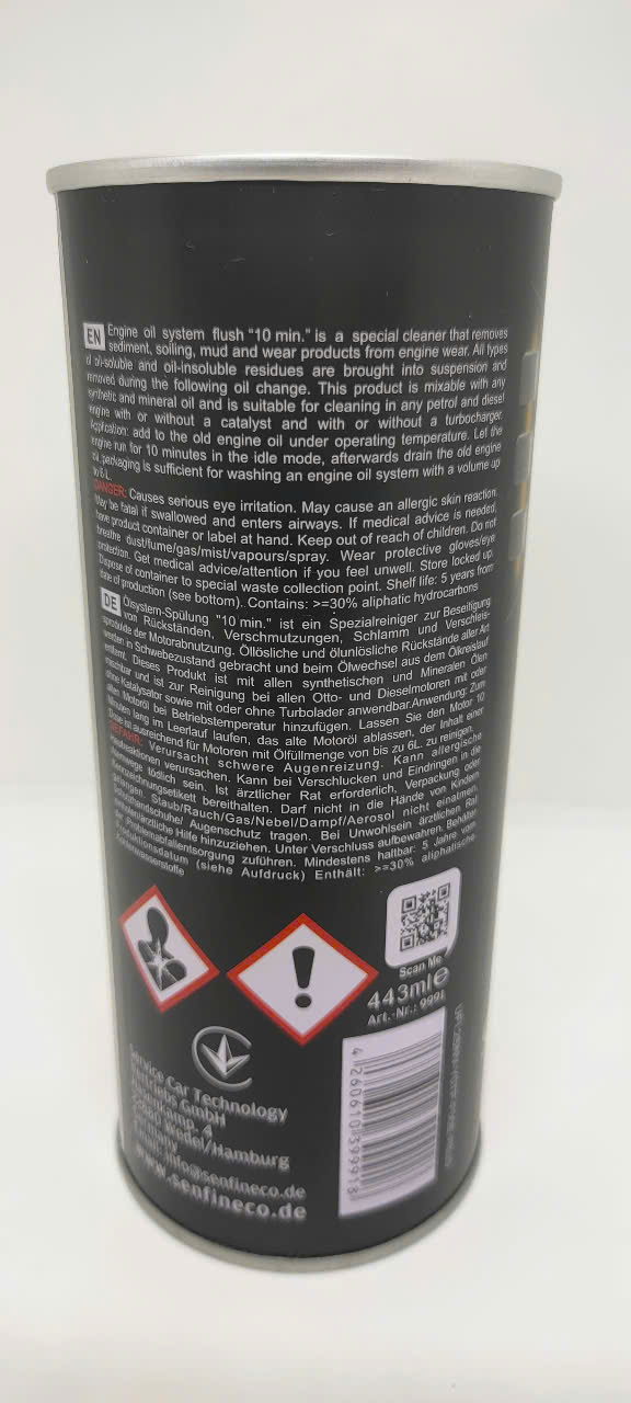 DUNG DỊCH SÚC RỬA ĐỘNG CƠ Senfineco 9991, 443ml (Motor Flush Engine Oil System Flush 9991, 443ml)