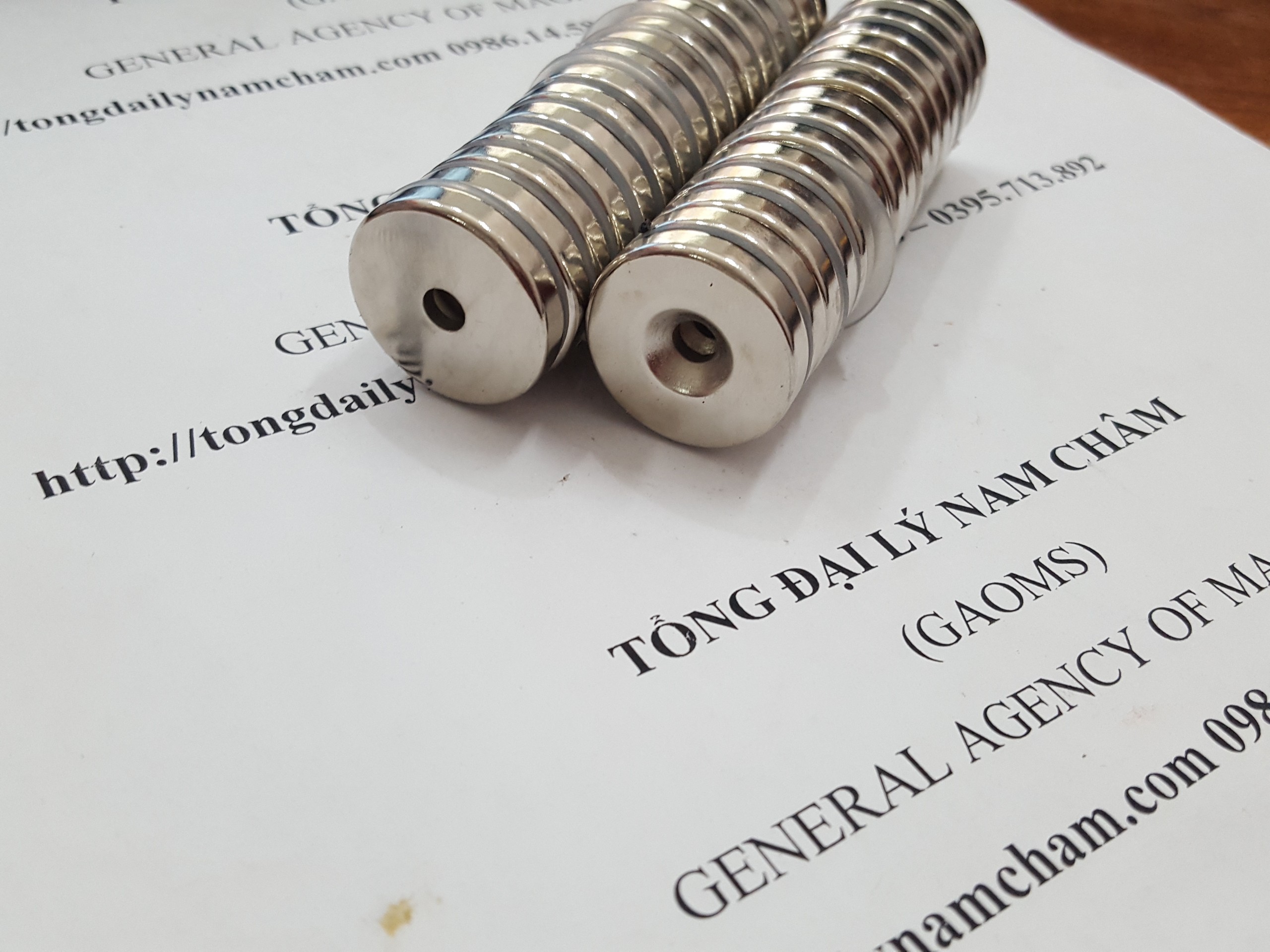 5 viên nam châm bắt vít 25x5 lỗ 5mm