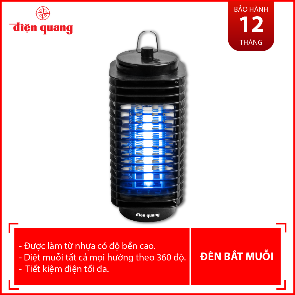 [Tặng bút thử điện - Chính Hãng Điện Quang] Đèn bắt muỗi Điện Quang ĐQ EML01 BL