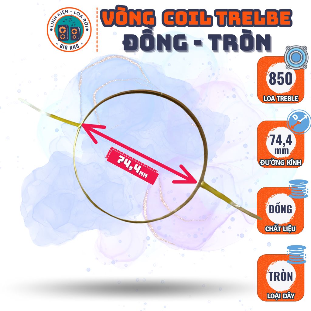 Vòng Coil dây Đồng, Tròn - Đủ kích thước Loa Treble 250 - 850