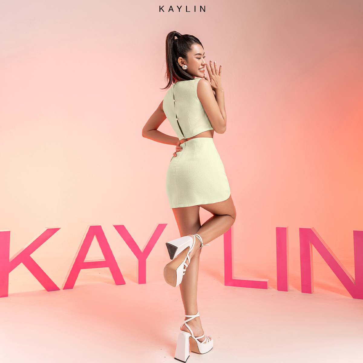 Đầm Tweer khoét eo N1802 - KAYLIN