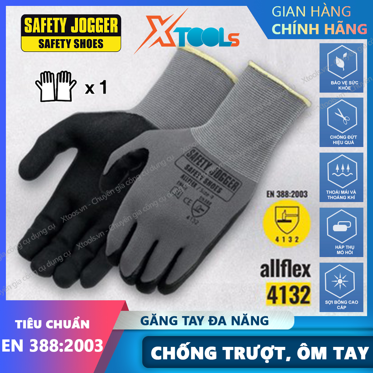 Protective gloves multi-purpose jogger Allflex gloves labor protection multi-purpose, độ high craftsmanship, anti-oil, chemicals, breathable [XTools] [xsafe]