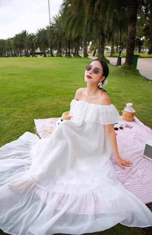 Đầm Maxi Kate đi biển thướt tha - Đầm nữ form dài Chất Kate mềm đẹp