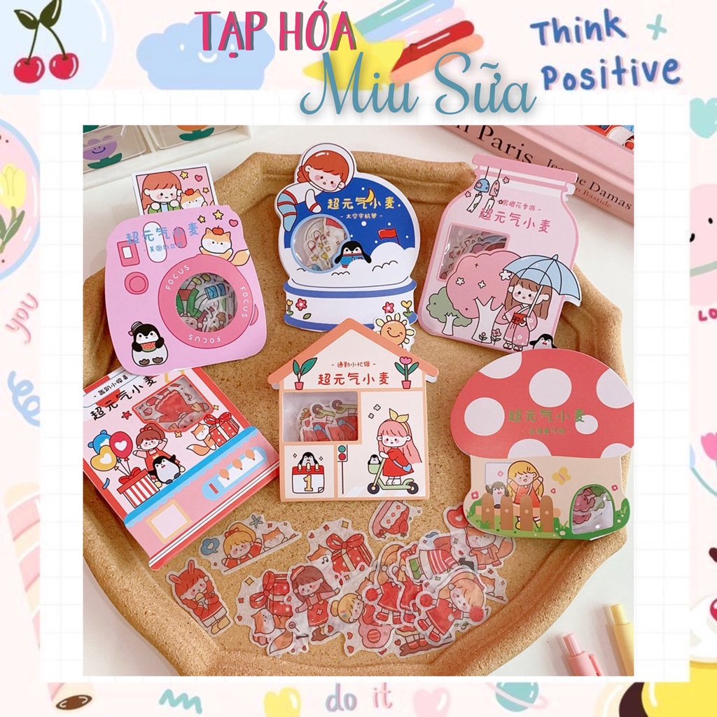 Set 40 sticker em bé xinh xỉu up xỉu down - MiuSua