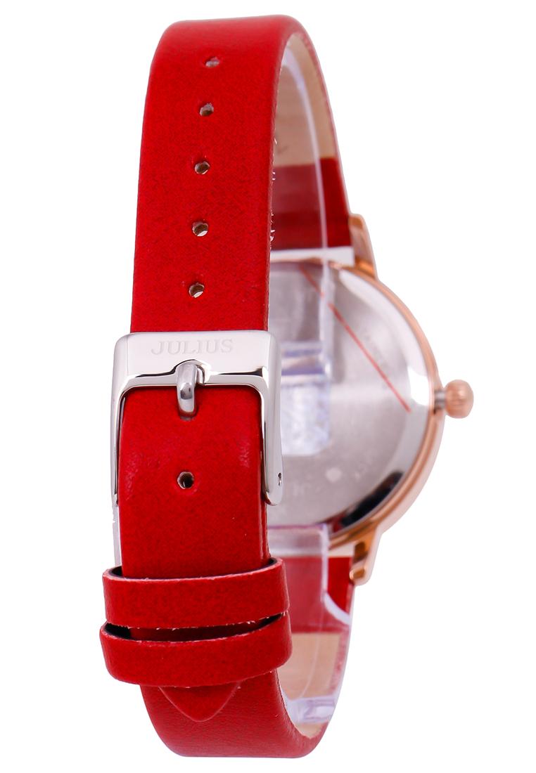 Đồng Hồ Nữ Julius Hàn Quốc Dây Da JA-1076 (Đỏ)