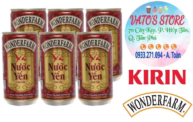 Thùng 24 lon nước yến wonderfarm cao cấp 180ml / lốc 6 lon nước yến wonderfarm cao cấp 180ml