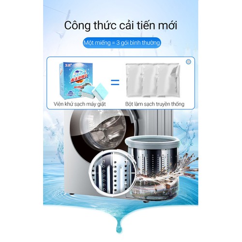 [HCM]Hộp 12 Viên Tẩy Lồng Máy Giặt