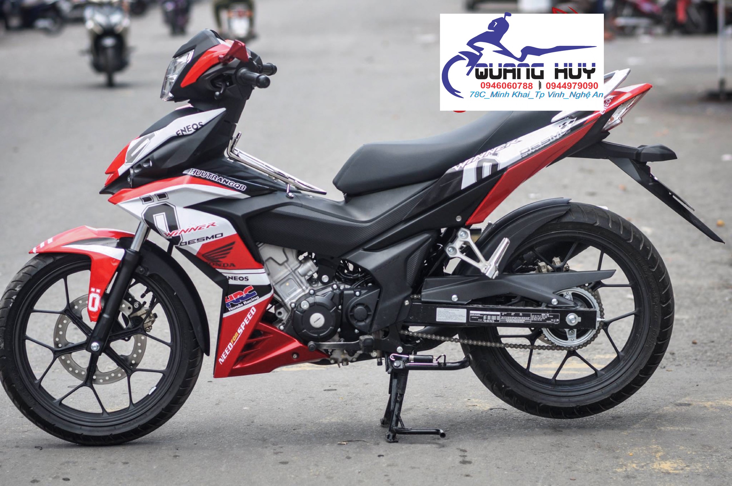 Tem trùm winner trắng đỏ đen -Tem trùm xe winner đỏ trắng mẫu mới - tem trùm xe winner đỏ trắng thiết kế theo yêu cầu- tem dán xe máy winner đỏ trắng rẻ