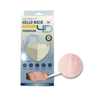 Hộp 10 khẩu trang 4D kháng khuẩn Hello Mask Fashion - Premium - Caro Cam thumbnail