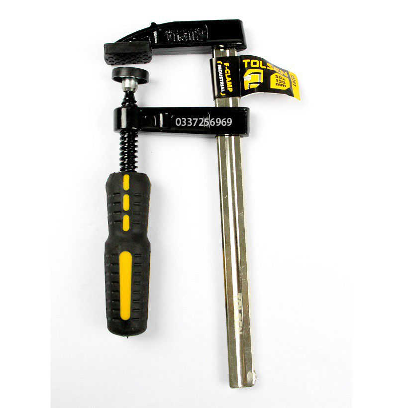 CẢO CHỮ F CÁN NHỰA CÔNG NGHIỆP 50x150mm Cảo Vam Kẹp Gỗ Nhanh Chữ F Loại Tốt tay cầm bọc nhựa PVC  chống trơn trượt