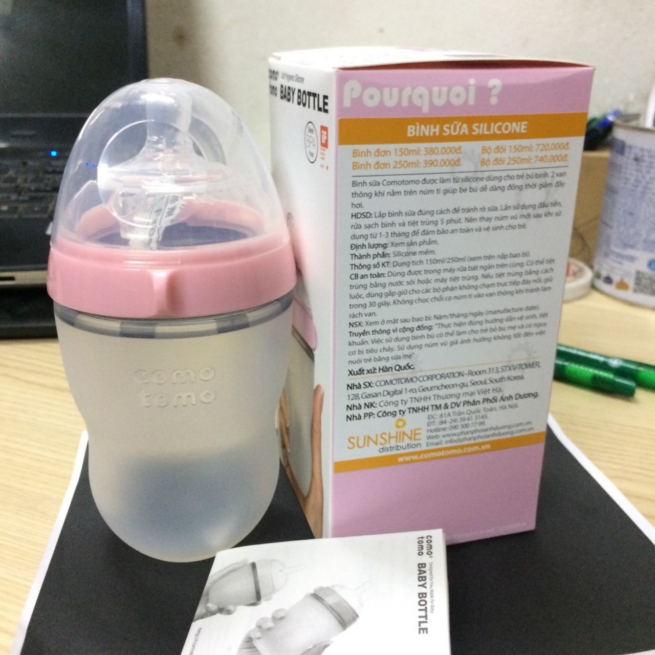 [SALE] Bình sữa Comotomo 250ml Mỹ siêu mềm (chính hãng)