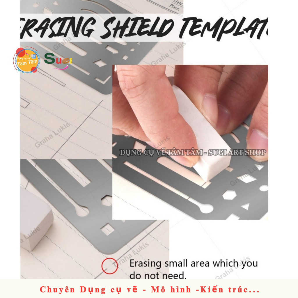 [ Tâm Tâm ] Thước Che Tẩy - Erasing Shield - Thước Chắn tẩy