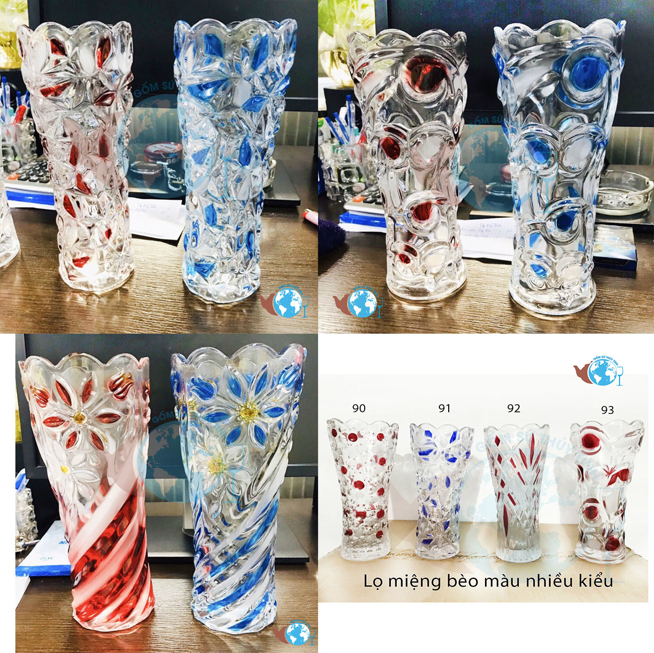 [HCM]Bình bông lọ hoa trang trí MIỆNG BÈO 25CM nhiều kiểu màu ngẫu nhiên sang trọng cao cấp - lọ hoa trang trí