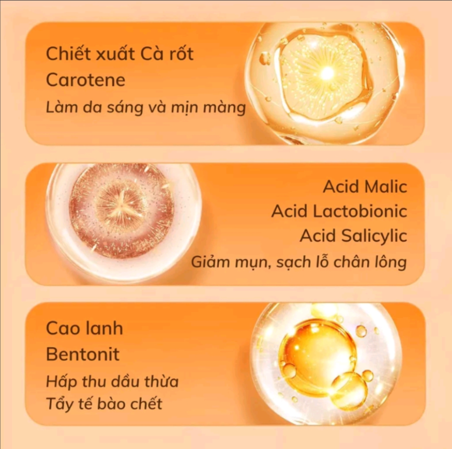 Hộp 12 Gói Mặt Nạ Sủi Bọt Thải Độc Cà Rốt