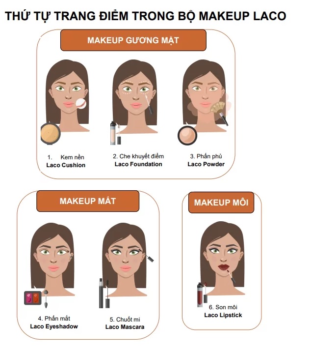 Set trang điểm laco make up colection 7 món [Chính hãng MAKEUP COLLECTION]