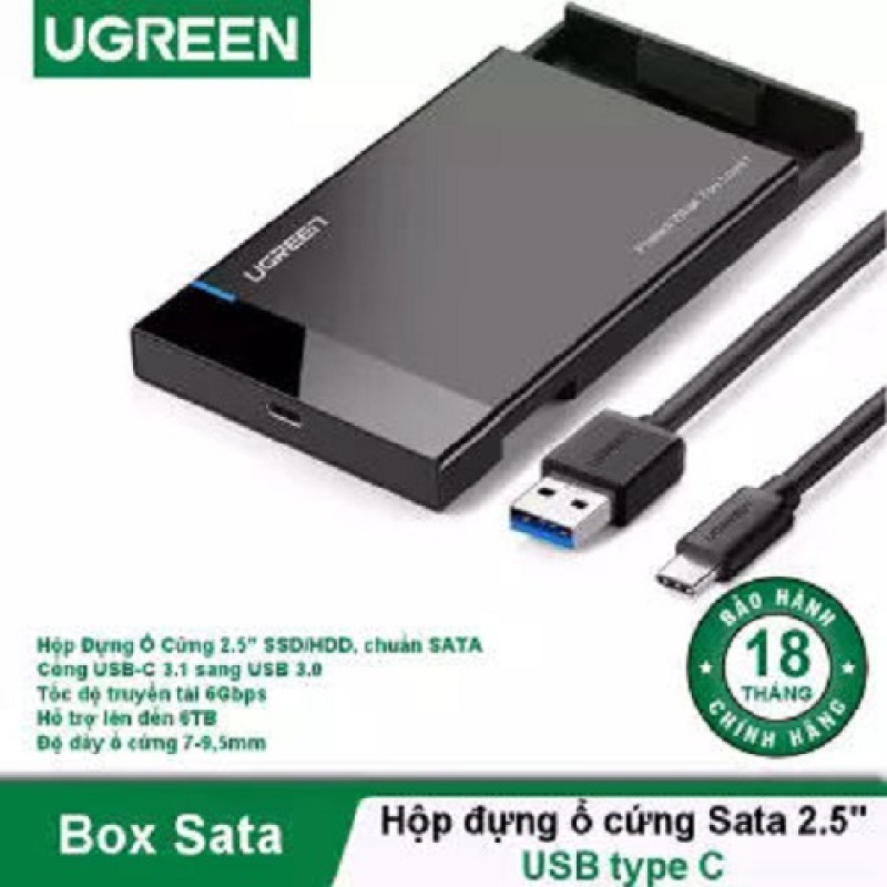 Bảng giá [HCM]Hộp đựng ổ cứng 2.5 inch SSD HDD chuẩn SATA hỗ trợ ổ cứng lên đến 6TB UGREEN US221 CM300 Phong Vũ