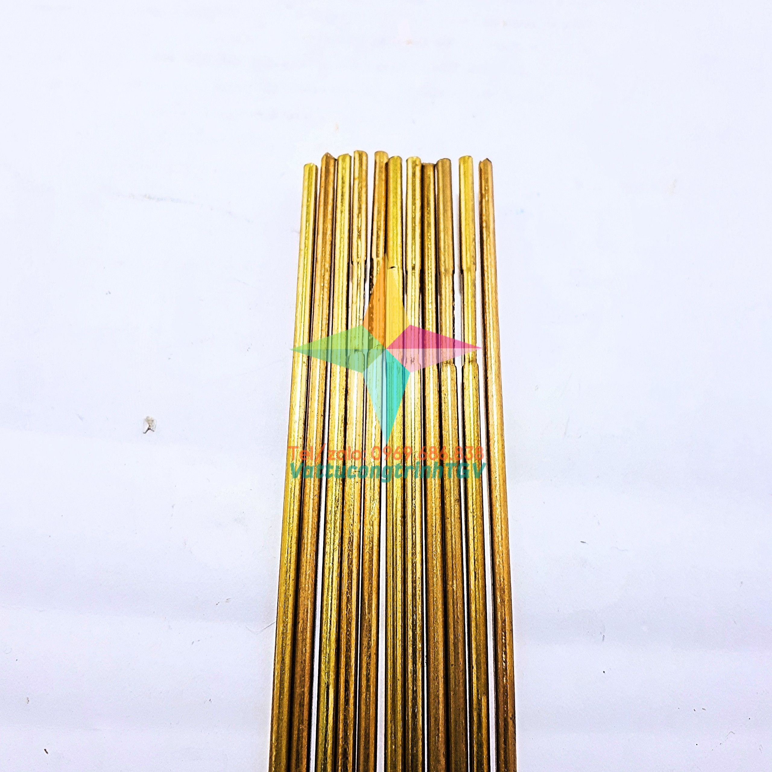 Bộ 10 que hàn đồng vàng tròn 2.5mm x 50cm