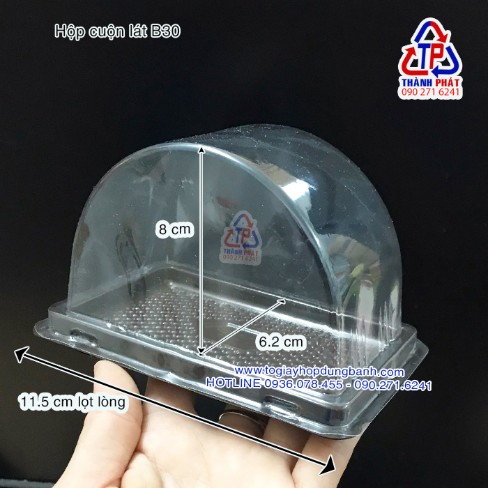 Hộp đựng bông lan cuộn lát B30 - Hộp Đựng bánh bông lan cắt lát