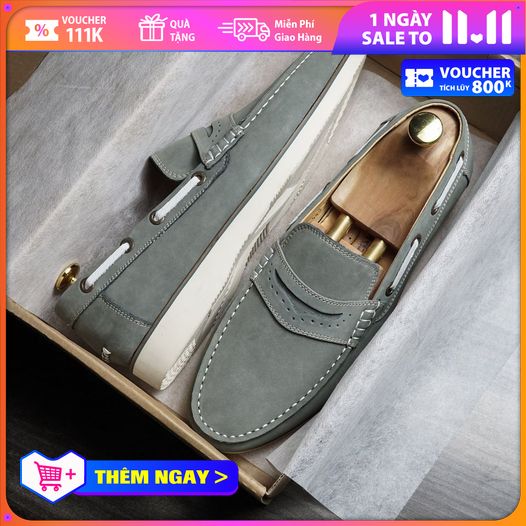 Giày lười nam Slip on nam da lộn Manlio Legat màu xanh G2441-GG