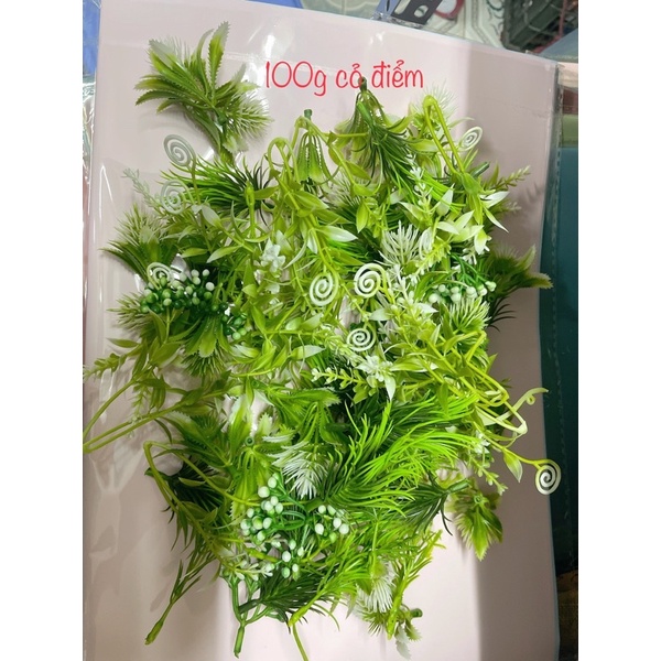 100GR CỎ ĐIỂM TRANG TRÍ BÓ HOA SÁP - HOA LỤA