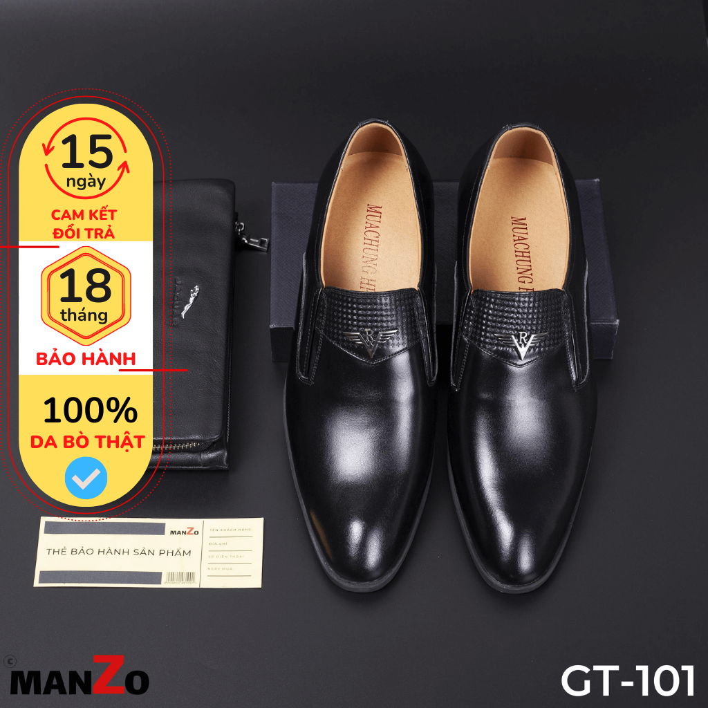 Giày da nam công sở cao cấp MANZO - Bảo hành 12 tháng - GT 101