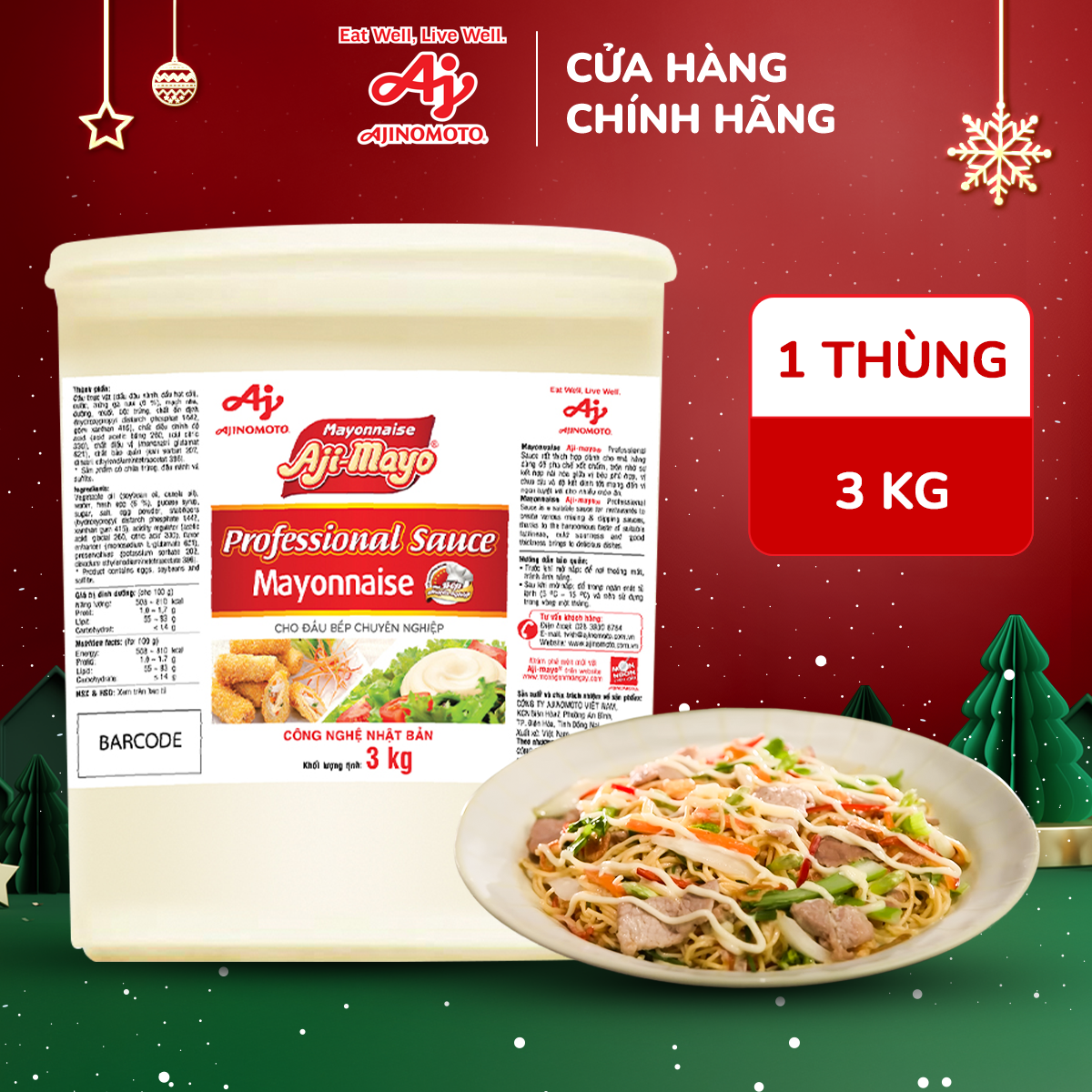 Xốt Mayonnaise Aji-mayo® Professional Sauce 3kg/Thùng